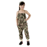 Kids Cave - Green Crepe Girls Jumpsuit ( Pack of 1 ) - None