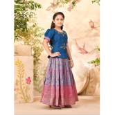 Aarika Teal Silk Girls Lehenga Skirt ( Pack of 1 ) - None