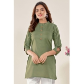 Glomee - Green Cotton Blend Women's Tunic ( Pack of 1 ) - None