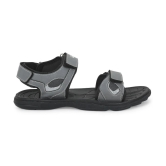 UrbanMark Men Comfortable Black Synthetic Floater Sandals - Grey - None