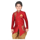 Ahhaaaa Ethnic Wear Hand Work embroidery Sherwani/Indo Western With Dhoti Pant For Kids and Boys - None