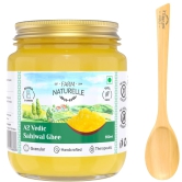 Farm Naturelle-A2 Desi Ghee Cow from Grass Fed Sahiwal Cows | Vedic Bilona Method-Curd Churned-Golden | Grainy & Aromatic, Keto Friendly, Non-GMO | Glass Jar- 500ml+50ml Extra and a Wooden Spoon.