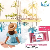 Kara Rose Water Refreshing Facial Wipes Pack of 6  (25 Pulls)