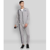 YUUKI - Light Grey Polyester Regular Fit Striped Mens Sports Tracksuit ( Pack of 1 ) - XL