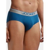 Jockey 8037 Men Super Combed Cotton Solid Brief with Ultrasoft Waistband - Seaport Teal - None