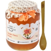 Farm Naturelle-Jungle Flower Wild Forest Honey | 100% Pure Honey |1000g+150g Extra and a Wooden Spoon | Raw Natural Unprocessed Honey - Un-Heated Honey | Lab Tested Honey in Glass Bottle.