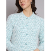 eWools.in Woollen Round Neck Women''s Buttoned Cardigans - Blue ( ) - None