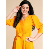 Glomee - Yellow Polyester Womens Fit & Flare Dress ( Pack of 1 ) - None