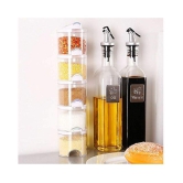 HOMEMARKET 6 pcs Condiment Set Polycarbonate Spice Container Set of 6 150 mL - Transparent