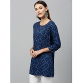 KIPEK - Navy Rayon Women's Straight Kurti ( Pack of 1 ) - None