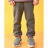 DARK GREY MELANGE FLEECE MULTICOLOR RIB JOGGER - GREY-10-12 YEARS / 1N / GREY