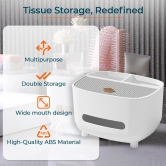 Kuber Industries Tissue Paper Box with StorageTissue Holder Dispenser for Bathroom CarPack of 4White-Kuber Industries Tissue Paper Box with Storage|Tissue Holder Dispenser for Bathroom, Car|Pack