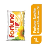 Fortune Sun Lite - Sunflower Refined Oil, 1 L Pouch