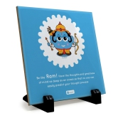 Indigifts Religious Gifts - Be Like Lord Ram Printed Blue Ceramic Tile | Souvenir From India| God Gift Items| Gift for Family| Lord Ram Showpiece | MATERIAL: Ceramic | DIMENSION : 6x6 inches