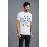 Ride Fast Die Last Printed White T-Shirt for Men L