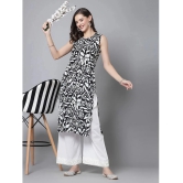 KIPEK Rayon Printed Straight Womens Kurti - Black ( Pack of 1 ) - None