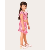 Girls Printed Stylish Flared Palazzo With Crop Top-Pink / 3 Years-4 Years