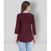 SAAKAA - Maroon Rayon Women's A-Line Top ( Pack of 1 ) - S