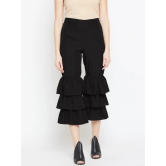 Women Black Loose Fit Solid Culottes