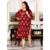 Swasti Cotton Printed Straight Womens Kurti - Brown ( Pack of 1 ) - None