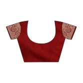 LEELAVATI Banarasi Silk Embellished Saree With Blouse Piece - Red ( Pack of 1 ) - Red