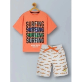 PLUM TREE Orange Cotton Boys T-Shirt & Shorts ( Pack of 1 ) - None