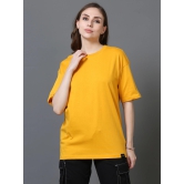 Women Solid Oversized T-Shirt, MUSTARD-L / Mustard