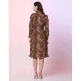 Selvia Crepe Printed Knee Length Womens Fit & Flare Dress - Brown ( Pack of 1 ) - None