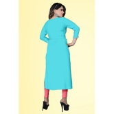 haya fashion - Light Blue Rayon Women's A-line Kurti ( Pack of 1 ) - None