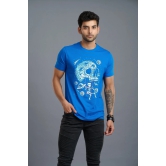 Devils Space Printed Royal Blue T-Shirt for Men XL