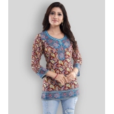 Meher Impex - Brown Crepe Women''s Straight Kurti ( Pack of 1 ) - XL
