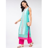 Pannkh - Blue Rayon Flex Womens Straight Kurti ( Pack of 1 ) - None