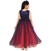 Aarika - Polyester Red & Blue Girls Gown ( Pack of 1 ) - None