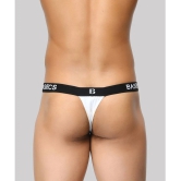 BASIICS By La Intimo - White BCSTH01 Spandex Mens Thongs ( Pack of 1 ) - None