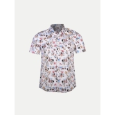 Men Casual White Floral Printed woven shirt