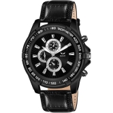 HAMT Black Leather Analog Mens Watch