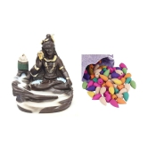 GBuzz Lord Shiva Smoke BackFlow Incense Holder With 10 Cone+30 Pcs Cone Showpiece 11 cm