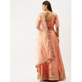 Om Shantam Sarees Orange Silk Blends Chaniya Choli Semi Stitched Lehenga Single - Free Size