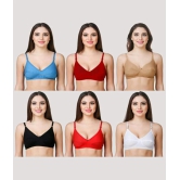 Kiran Enterprises - Multicolor Net Non Padded Womens Everyday Bra ( Pack of 6 ) - None