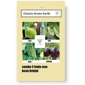 CLASSIC GREEN EARTH - Vegetable Seeds ( COMBO OF TINDA SEM BEENS BINJAL 50 SEEDS )