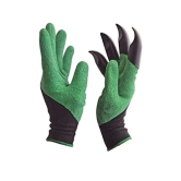 Acrylonitrile Butadiene Styrene ABS Gardening Gloves with Right Hand Fingertips Claws for Pruning, Digging & Planting, Green color