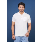 Men' Off White Solid Polo T-Shirt