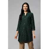 JC4U - Green Rayon Womens Straight Kurti ( Pack of 1 ) - None