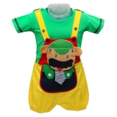 Zadmus Unisex Top and Dungaree Set Cotton, Green   - 6-12 Months