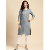 Rangita Women Rayon Dark Grey Ethnic Printed Knee Length Straight Kurti - None