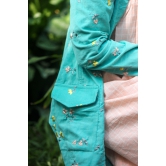 Himalayan Blue Poppies Corduroy Coat-XS