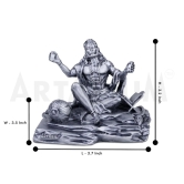 Artarium Bhaktimay Hanuman ji Murti Bajrangbali Idol | Hanuman Ji Statue for Home Decor Gift Article Decorative Showpiece Pack of 1 (Silver)