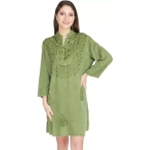 Women's Plus Size Tunic Tops T Shirts Summer Long Sleeve Round Neck Kurti Dress