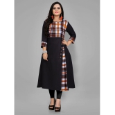 RIAANA - Black Cotton Blend Women's Front Slit Kurti ( Pack of 1 ) - None