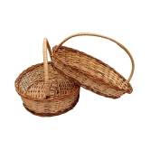 PRANSUNITA Wood Decorative Multipurpose Storage & Gifting Kashmir Basket ( Pack of 2 )